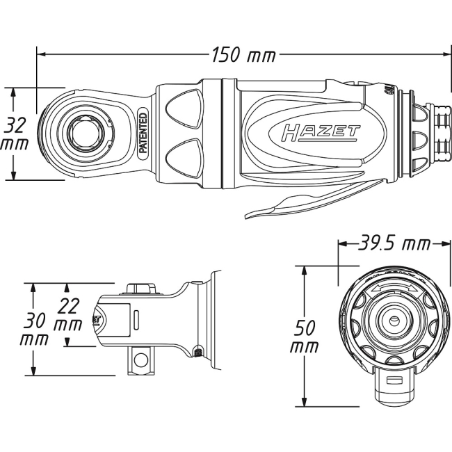 Druckluft Mini Ratschenschrauber 3/8"